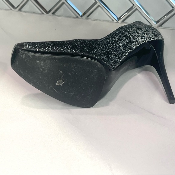 STELLA MCCARTNEY PUMPS/ HEELS SIZE 38.5 NAVY/BLACK PRINTED PUMPS - Picture 8 of 16